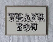 linocut letterpress Thankyou card