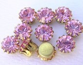 Swarovski Rhinestones Settings Findings in Brass Pink Rose 40SS