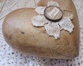 Rustic Heart Primitive Ornament Grungy