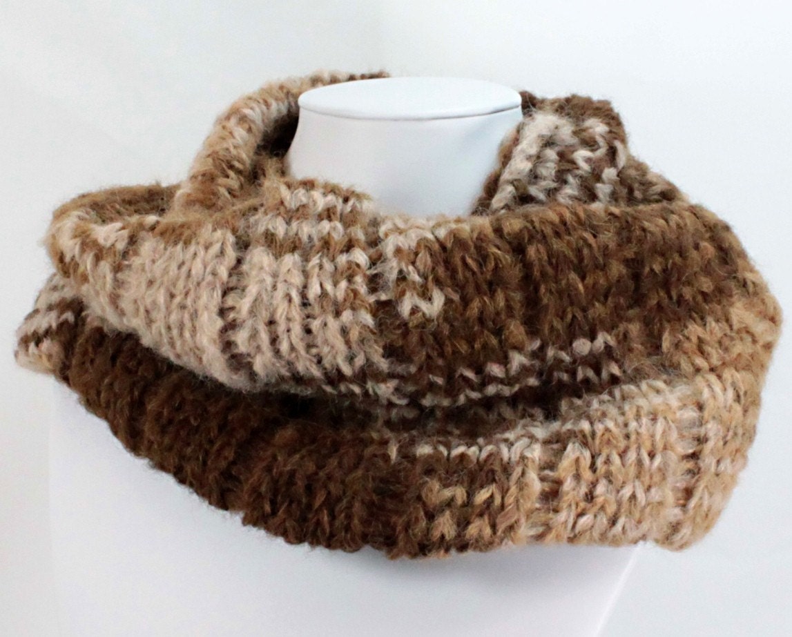 Neckwarmer Cowl - Hand Dyed Alpaca - Latte