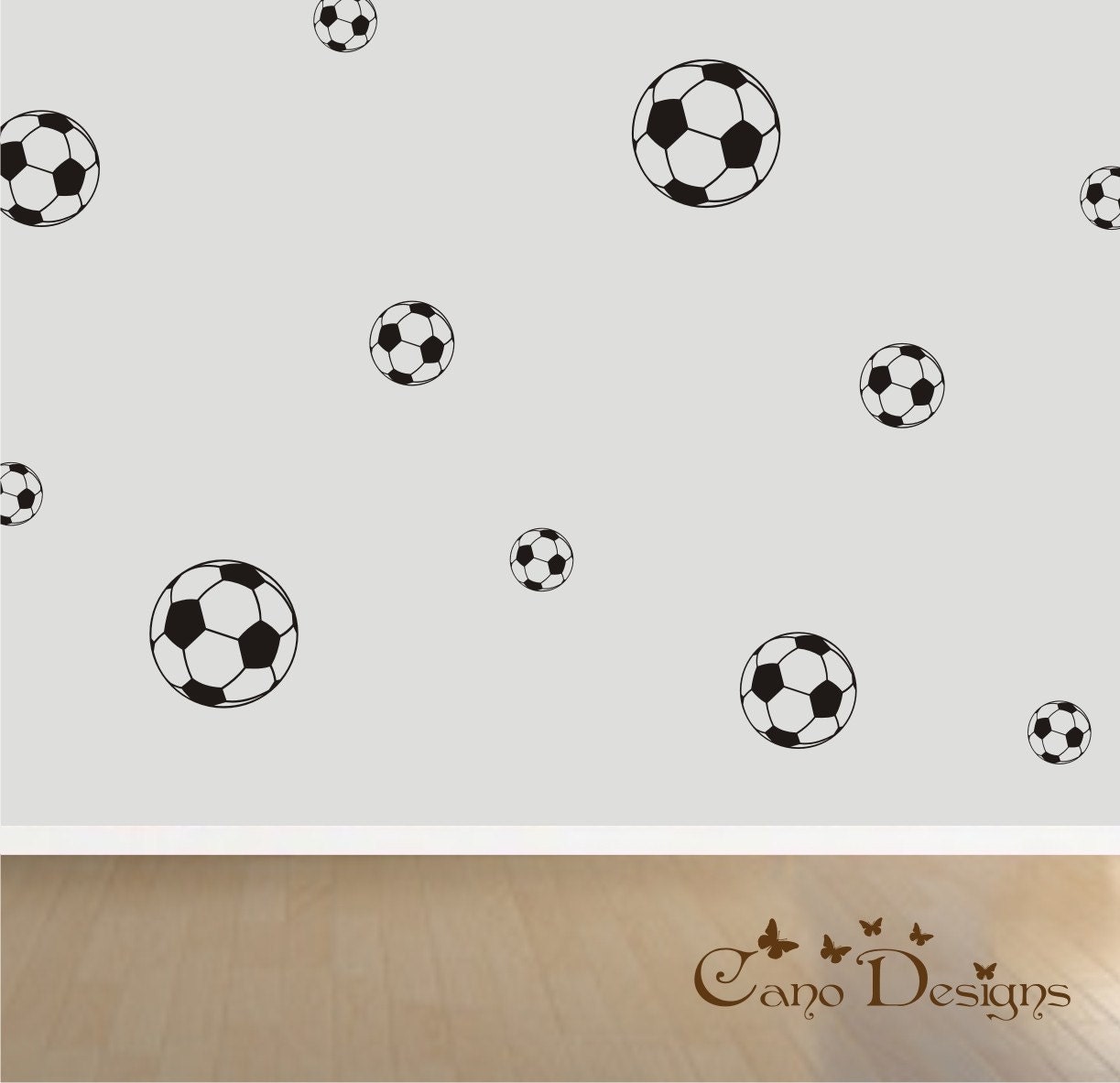 Soccer Ball 18 Set, Vinyl decals,nursery, kids room, teens room, removable decals stickers