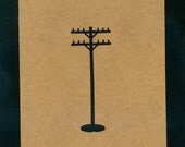 Telephone Pole set of 4 cards electrical lines silhouette