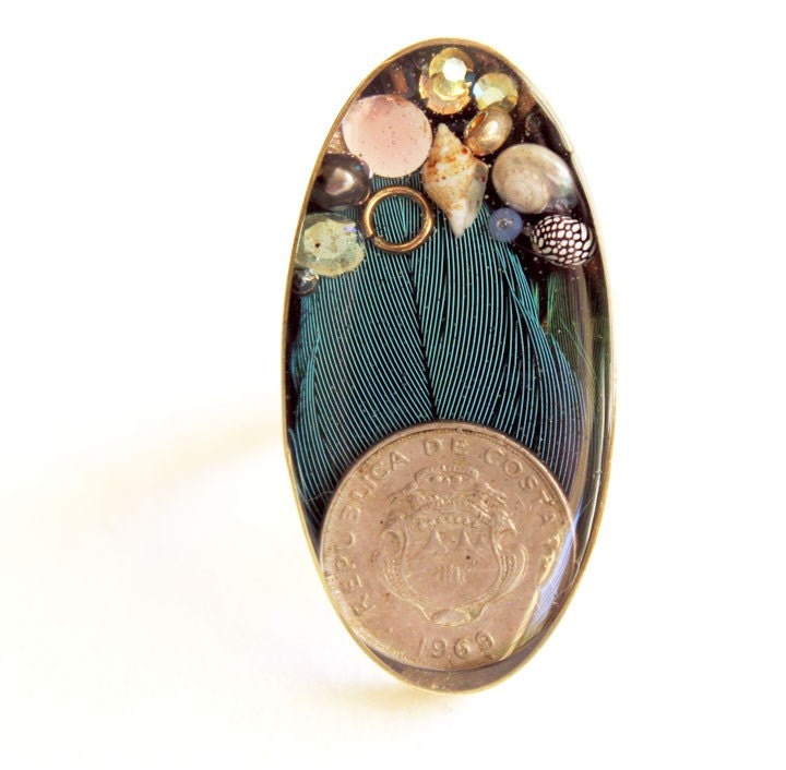 Costa Rica Parrot Feather Ring