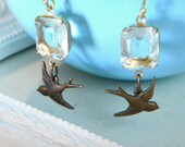 Occasion Statement Bridal Earrings - Swallow Birds