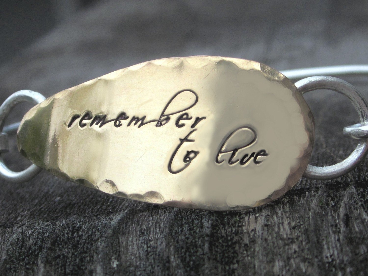 Golden Hand Stamped ID Bracelet for caydensmommy
