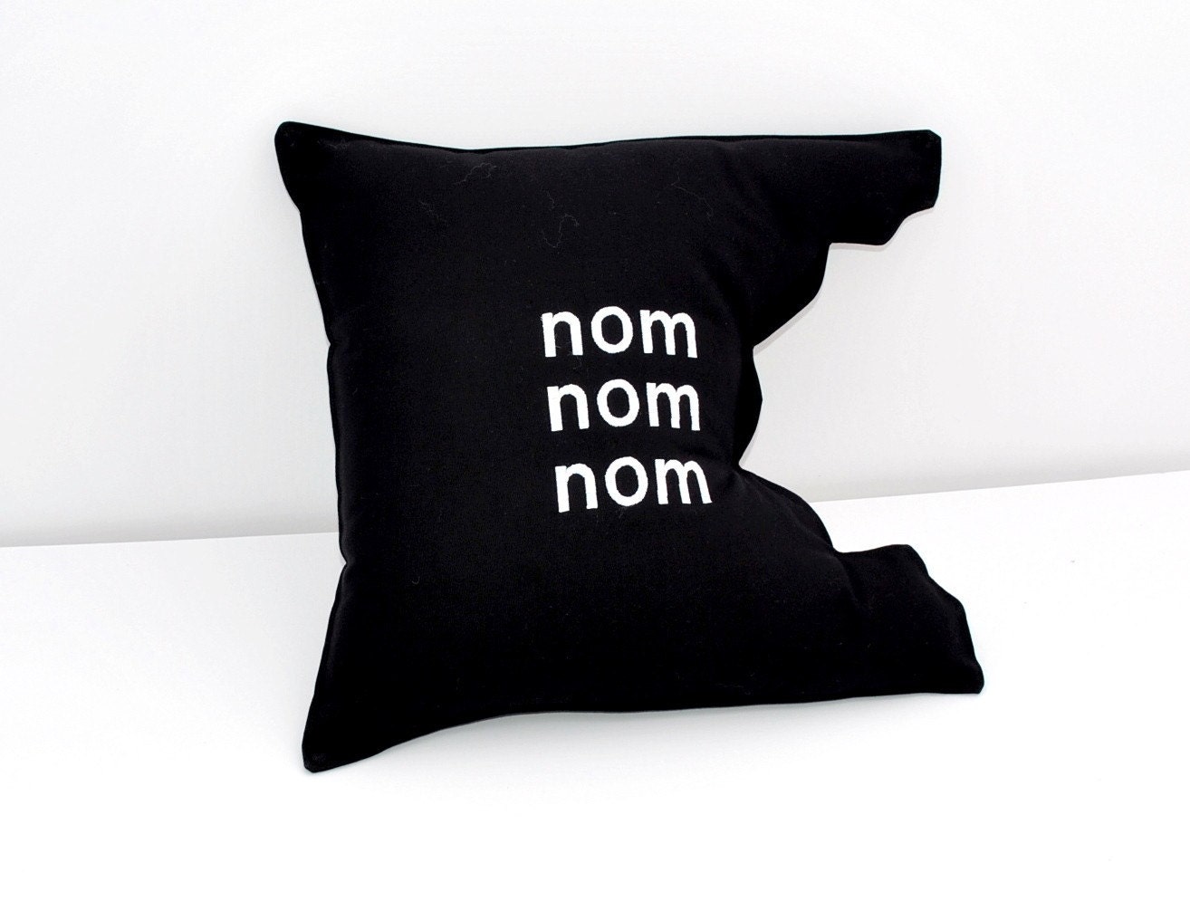 Nom Nom Nom Black Pillow