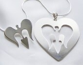 Unique Double Love Angel Pendants/Necklaces - Sterling Silver