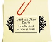 SELF INKING - Address Stamp - Cathi and Oliver - Bridal or Hostess Gift