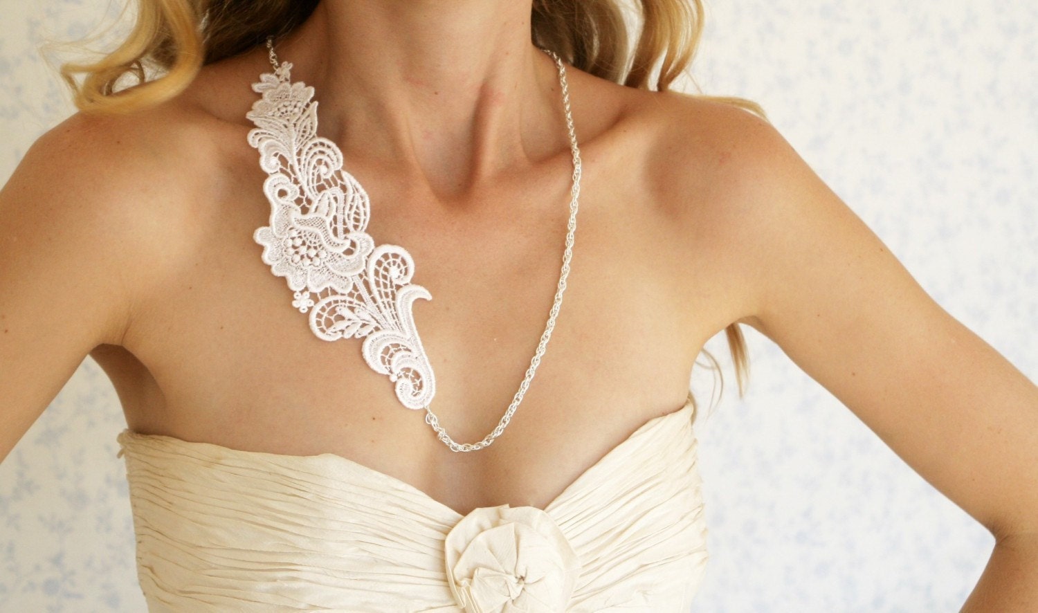 Buy 1 get 1 sale -Lace necklace- floral garden lace -  ready to ship