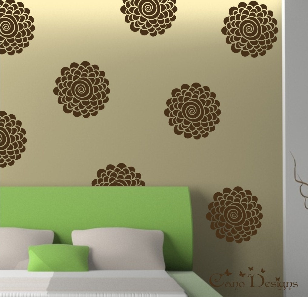 Blooms 12 Graphics Set - Vinyl Wall Decals Stickers Patterns, Flowers patterns wall decal sticker