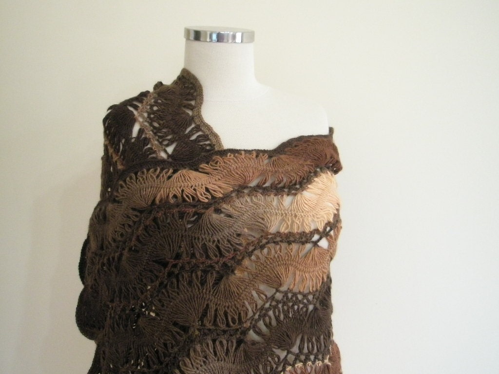 Brown Tones Shawl Rectangle Stole Christmas Gift For Her Black Friday ETSY