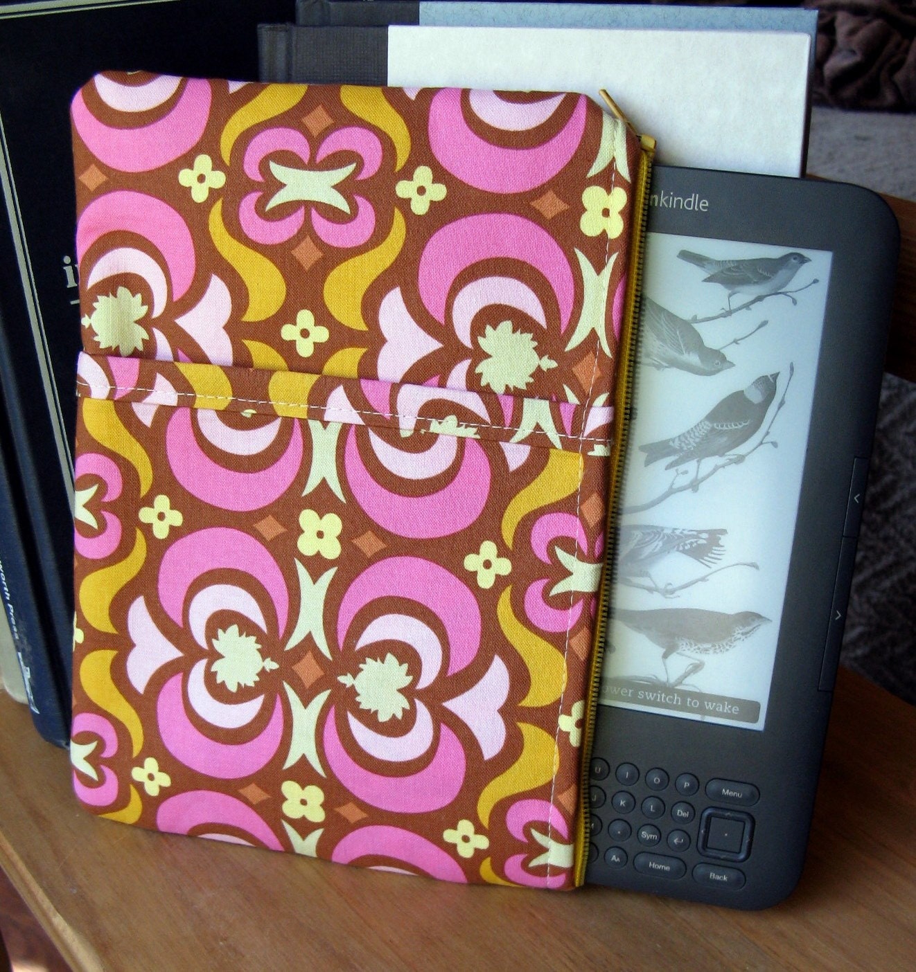 Clearance eReader Sleeve Amy Butler Garden Maze brown