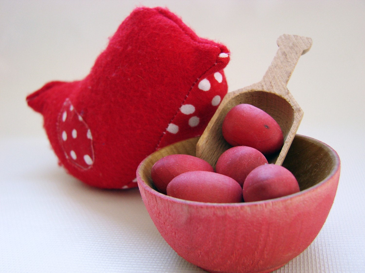 Chick-A-Dee Playset - Red Edition - A Montessori and Waldorf Inspired Counting and Learning Toy