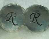 Monogram Cufflinks  - Customized Hand Stamped Sterling Cufflinks With Wood Keepsake Box