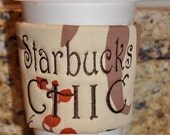 Custom Personalized Cup koozie Reusable Coffee Sleeve huggie cozy wrap 2 LINE TEXT