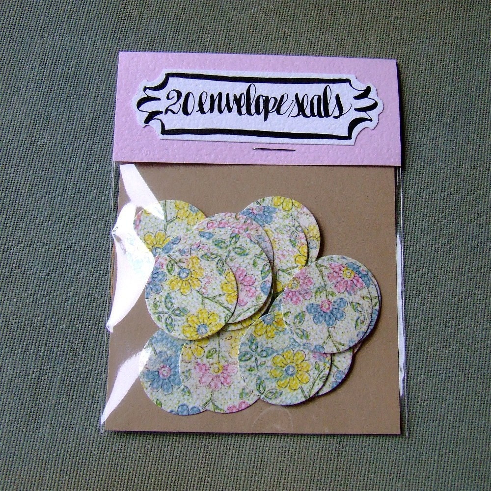 Pastel Sticker Pretties, package of 20 pretty round paper stickers