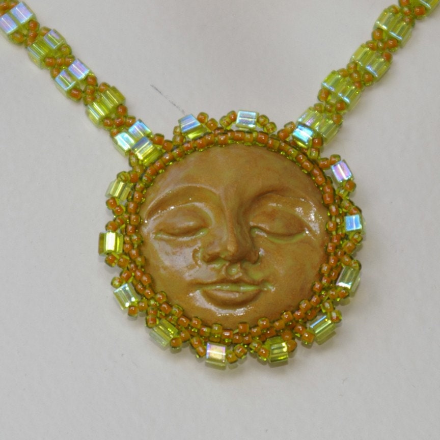 Gold Face Beaded Necklace