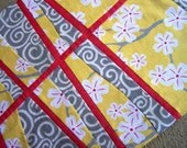 Mid-Century Flower and Swirls Table Runner, 14 x 47, Cotton