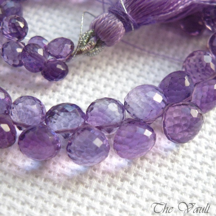 10 Amethyst 4.5-5mm onion faceted briolettes
