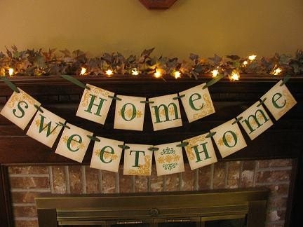 Home Sweet Home Banner Garland Word Sign Wall Art Photo Prop Can Customize Colors Wedding Gift
