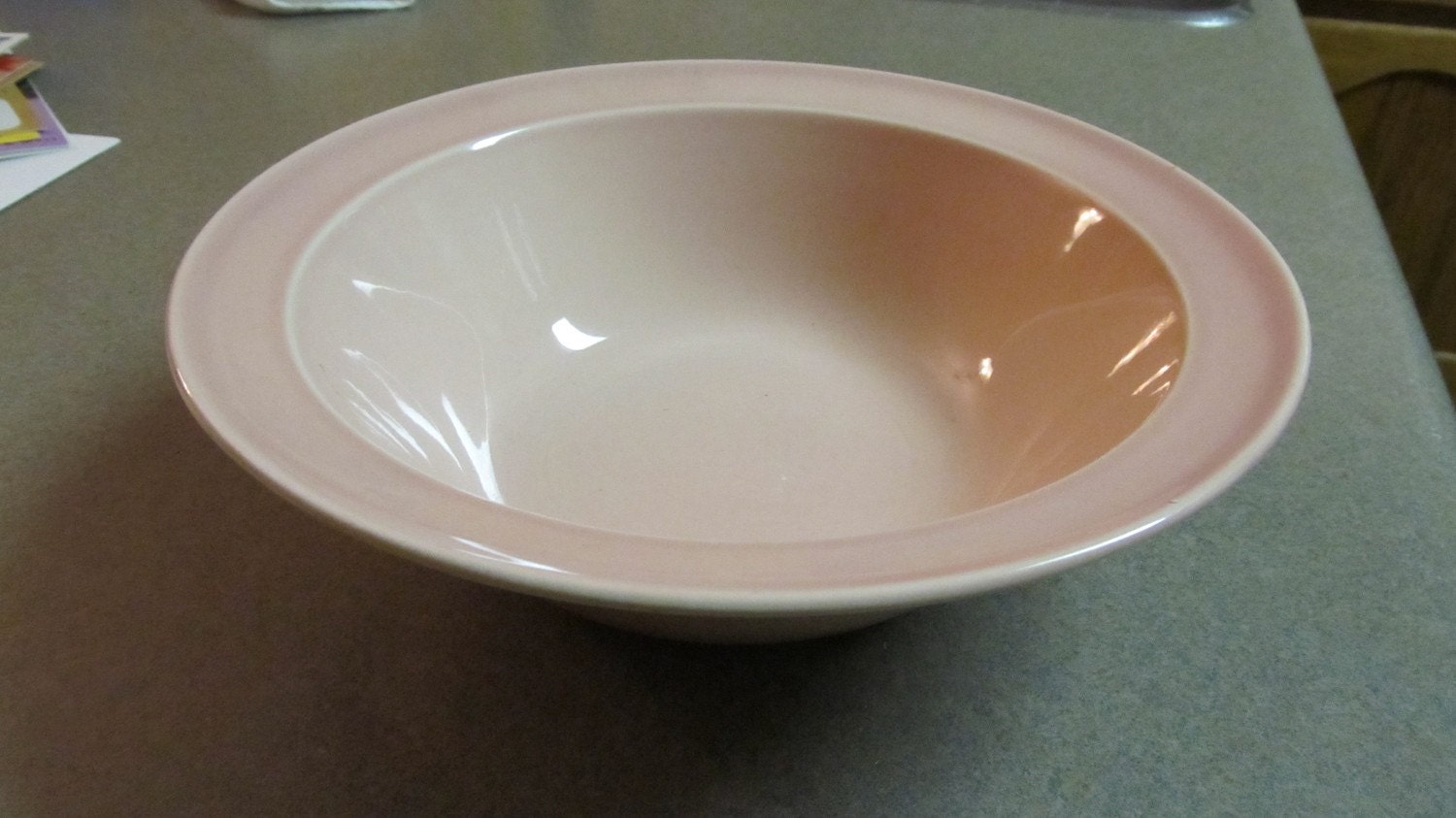 Vintage Pastel Pink Serving Bowl