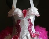 BABY DOLL - Pink Burlesque Corset Costume, showgirl outfit VALENTINES Day