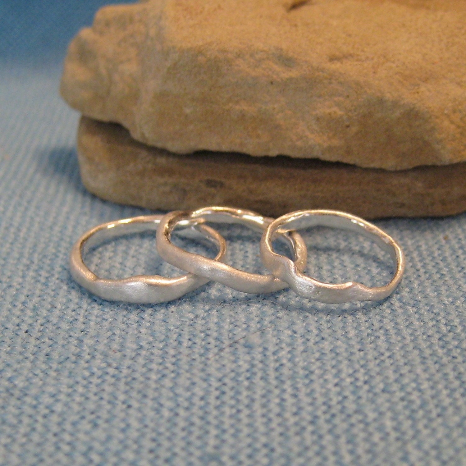 Thin Silver Band Recycled Freeform Asymmetric Stacking Pinkie Pixy Ring First Finger Pinky Pixie Band Dainty Delicate JJDLJewelryArt