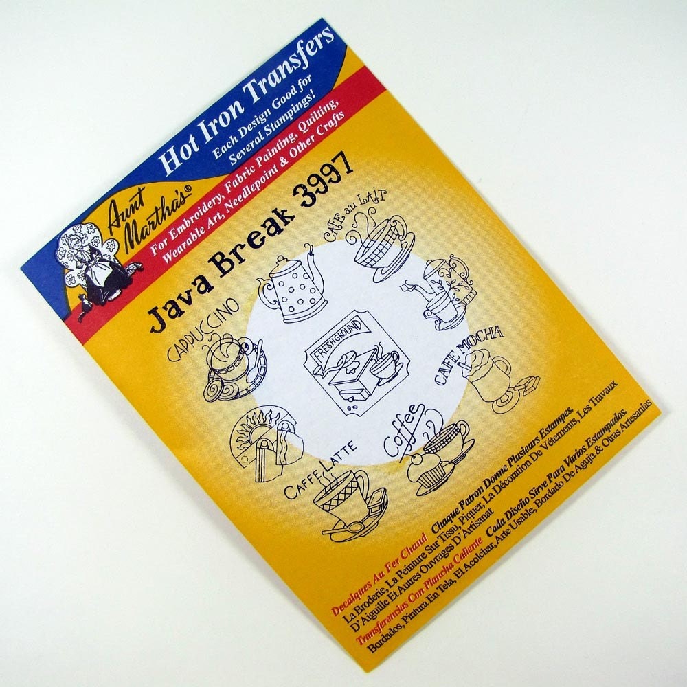 Aunt Martha's Hot Iron Transfers Java Break 3997