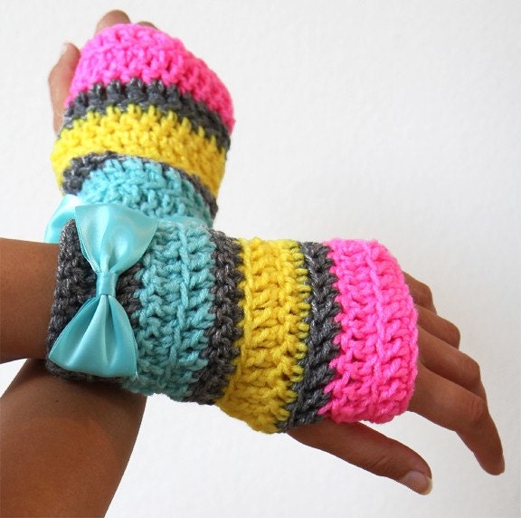 80s Party Fingerless Gloves by Mademoiselle Mermaid