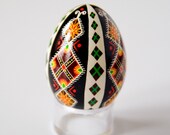 Ukrainian Easter Egg - Beautiful Diamonds (with clear egg stand included)