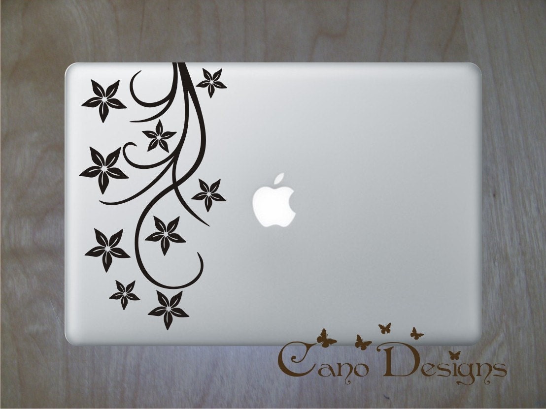 Floral Laptop Skin Vinyl Decal - Branch Vinyl decal sticker, flowers decals stickers
