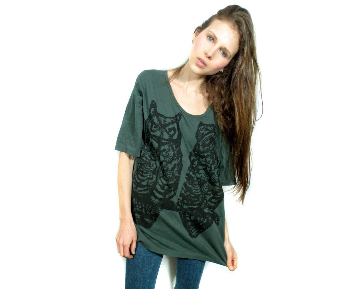 Owl Oversize slouchy print Tunic