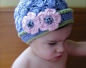 Baby or Toddler Spring hat -Lavender w/ Pink