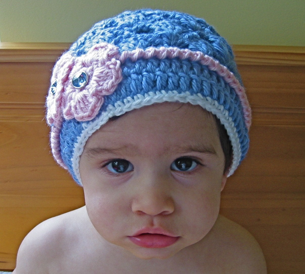 Baby Blue and pink Hat for Spring
