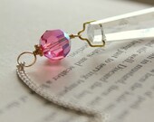 Vintage Chandelier, Vintage Chandelier Earrings, Sterling Silver, Gold, Pink Chandelier, Vintage Chandelier Necklace