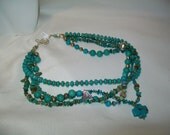 Turquoise Cross Multi-Strand Necklace
