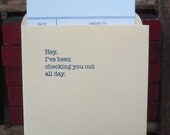 Library Card Catalog Love Note