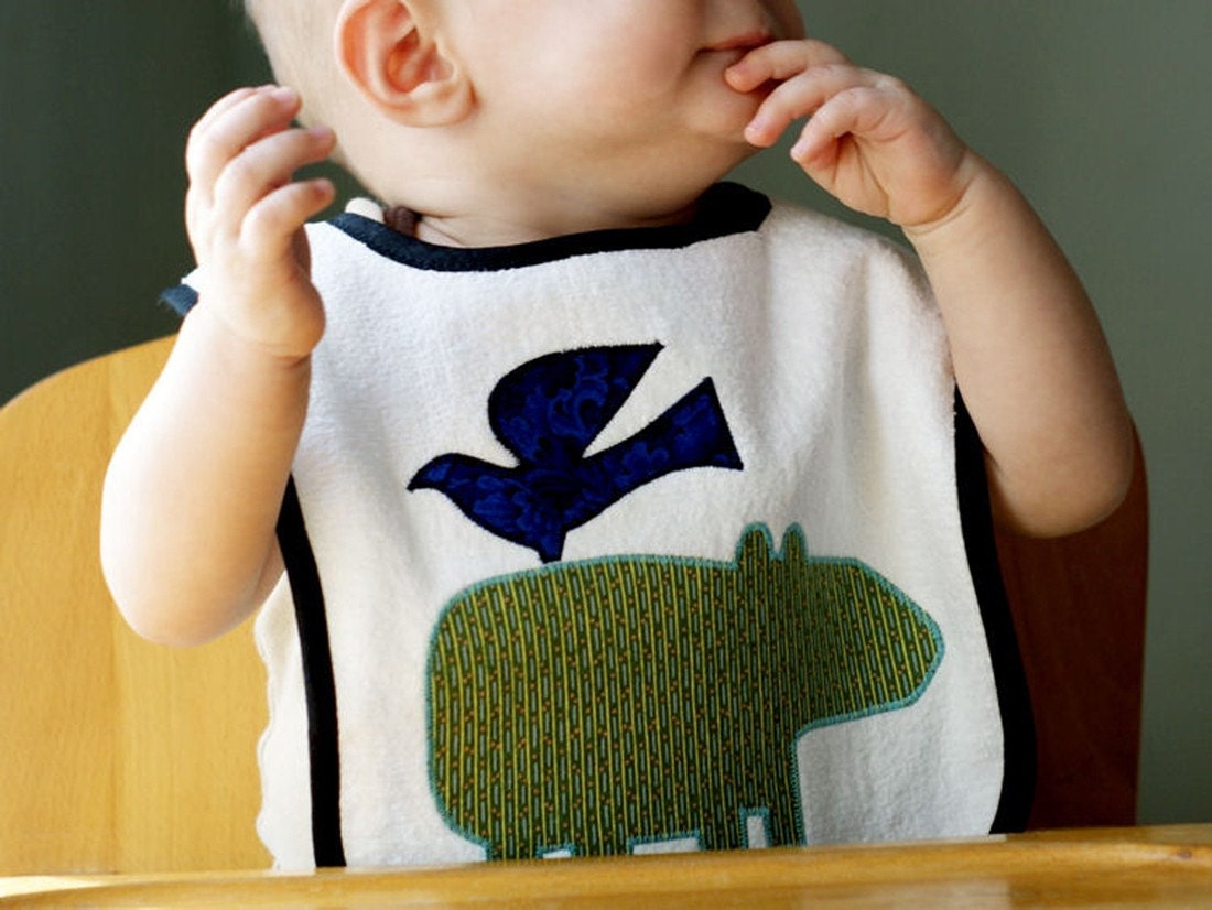 Custom Hippo & Sandpiper infant bib