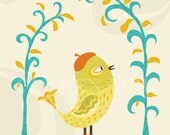 Whimsical Bird 8x10 Art Print
