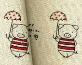Kawaii  Pig put up an umbrella Red - EK-QS29518A