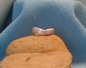 Recycled Silver Ring Wabi Sabi Band Freeform Fused Asymmetric Organic Natural Offbeat Alternative Wedding Ring JJDLJewelryArt