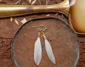 small white feather earrings