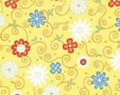 One Yard - Flowers & Swirls in Yellow - Fresh Flowers Collection by Deb Strain for Moda Fabrics - 19453 13