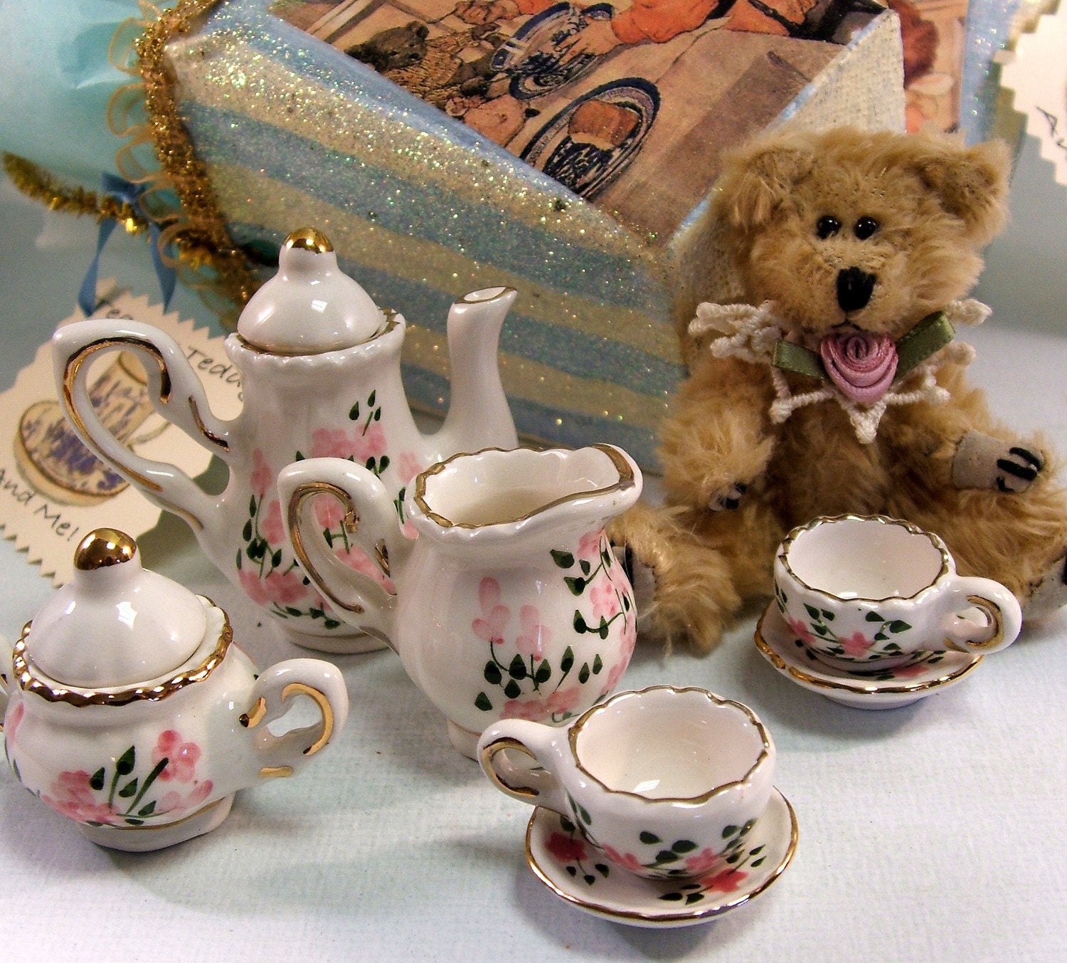 Teddy and Me for Tea, Tea Set    FREE SHIPPING
