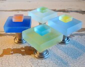 Small Sea Glass Tile Drawer Pull Cabinet Knob