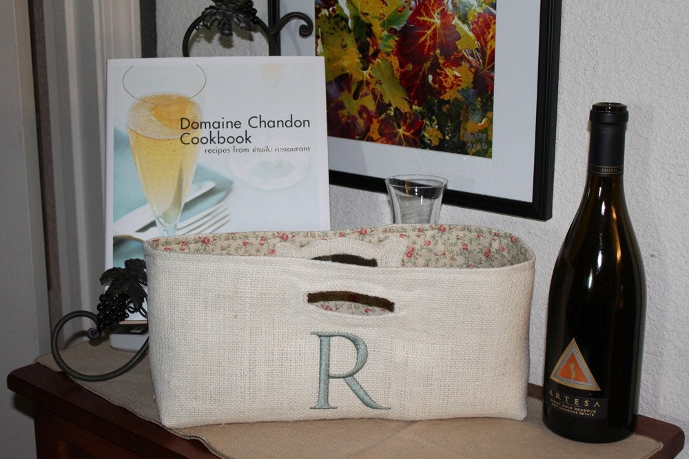 Not your Usual Wine Bag Monogrammed, Floral lining