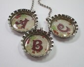 Bottlecap Necklace - YOU Choose Your Letter A through Z - Vintage - Romantic Style - Monogram
