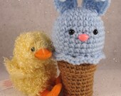 Easter 2011 - Happy Bunneh Ice Cream Cone - Blueberry