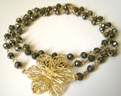 Poster of a Girl Pyrite Gemstone Wrap Bracelet