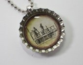Bottlecap Necklace - Vintage Travel